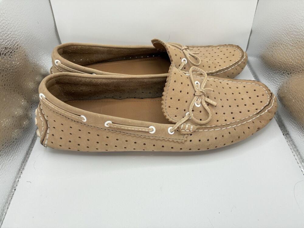 Coach Nadia Womens 10 B Tan Leather Driving Loafers Moccasins Preppy Old money
